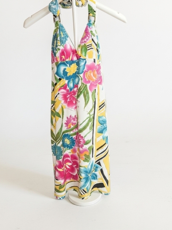 Cache Dresses & Skirts - Cache- Bright Resortwear Floral Halter Maxi Dress Womens Beachy Dress Size Small